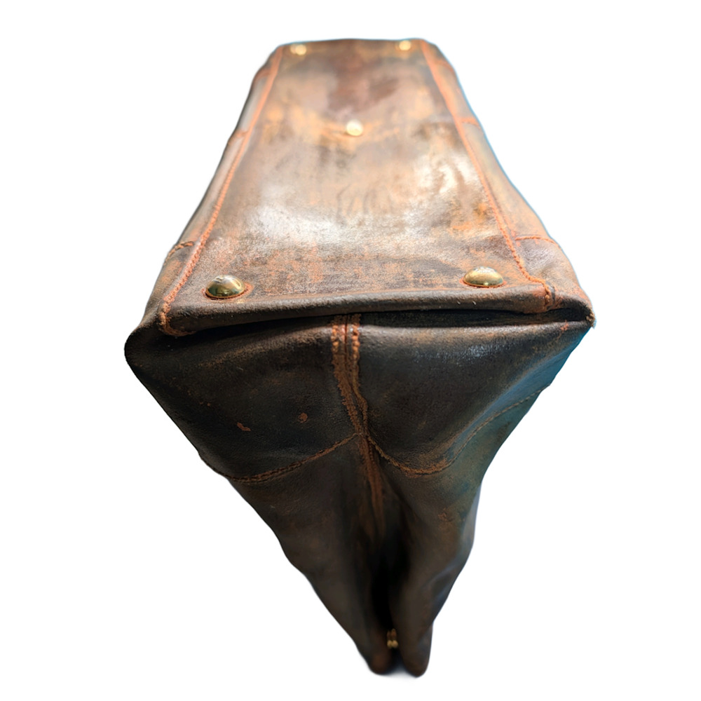 Fendi Shoulder Tote Brown Coated Canvas Distressed Finish Stabilized Vintage - Picture 10 of 14